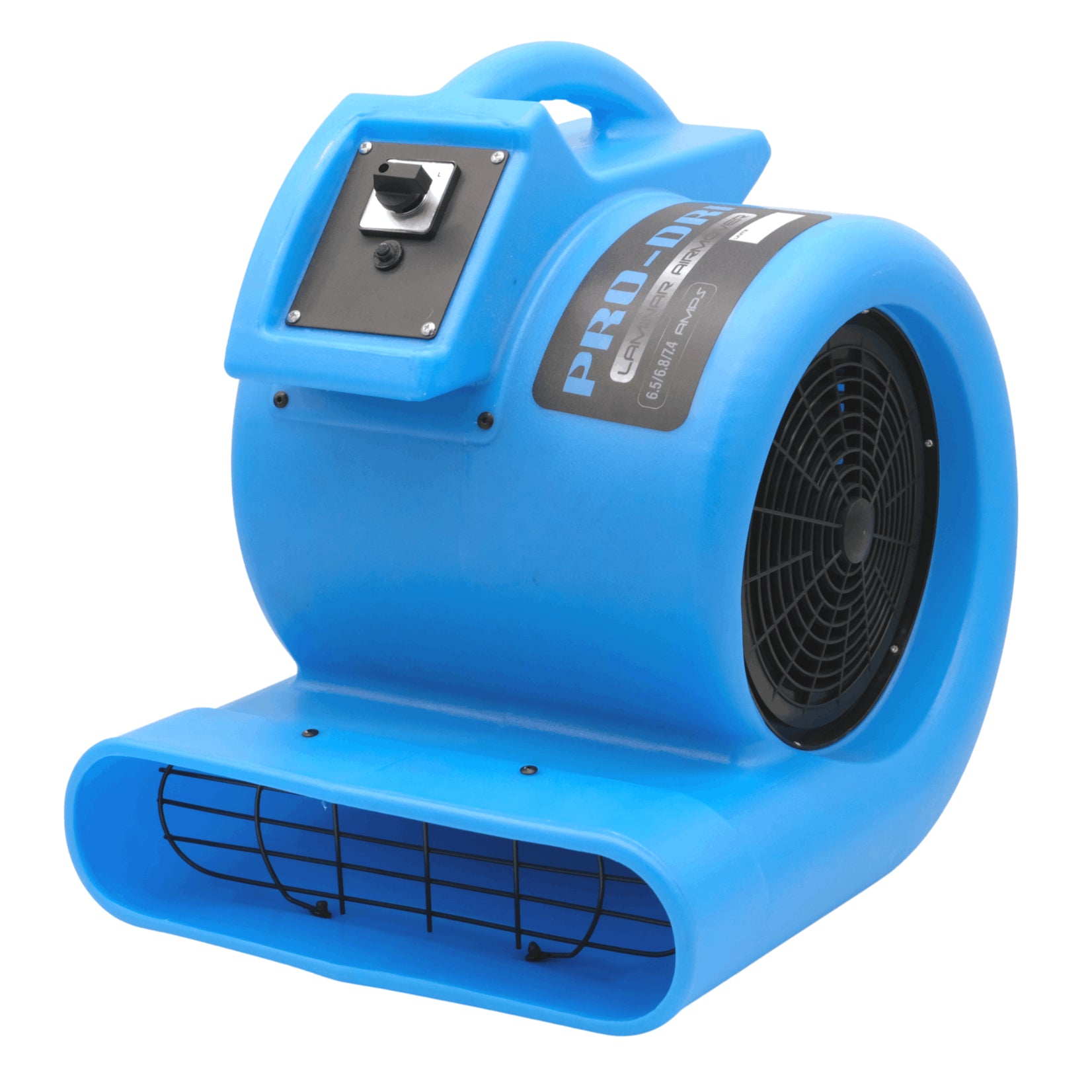 1 HP air mover showing power switch and daisy chain outlet