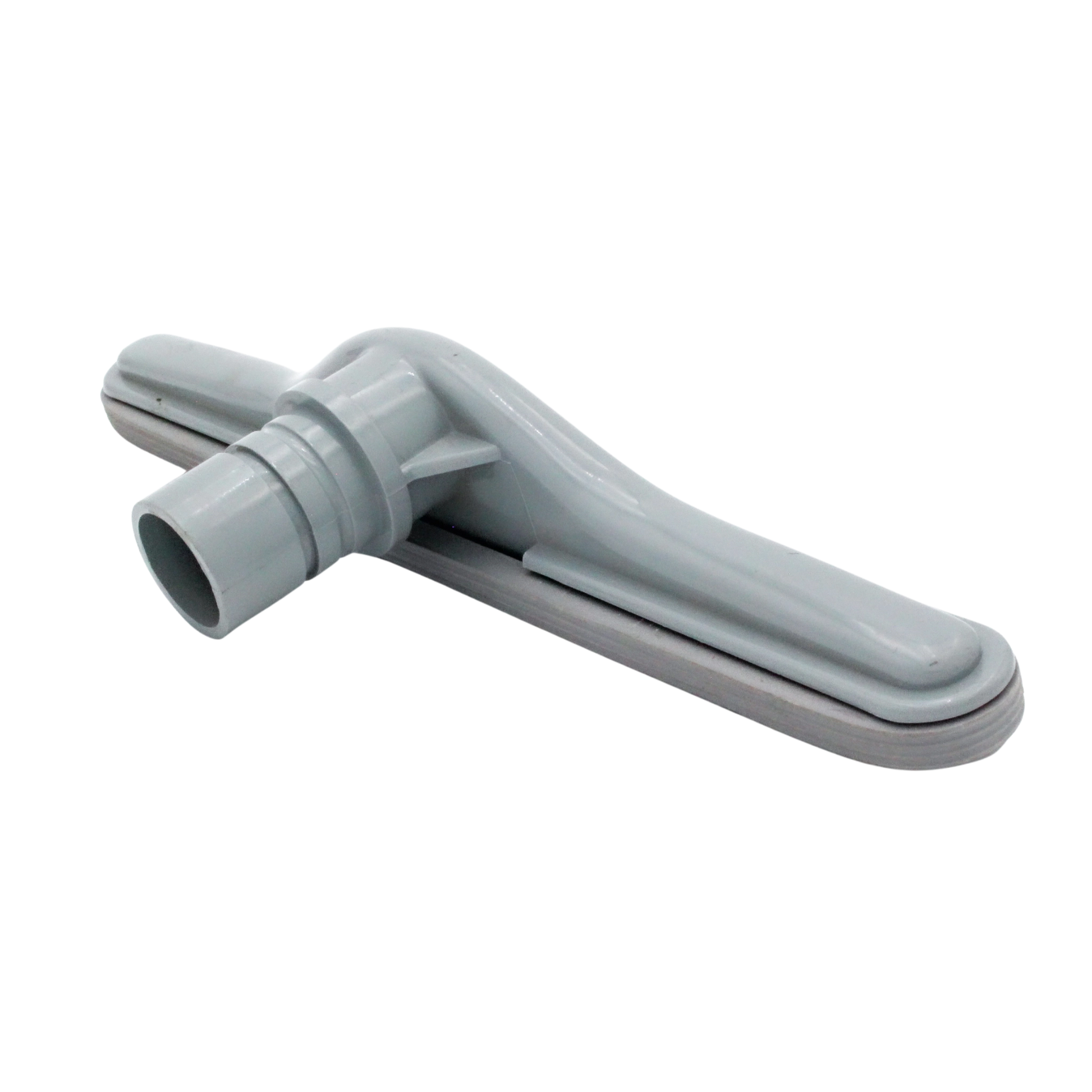 Back left angle of scallop head tool with visible wand connector opening