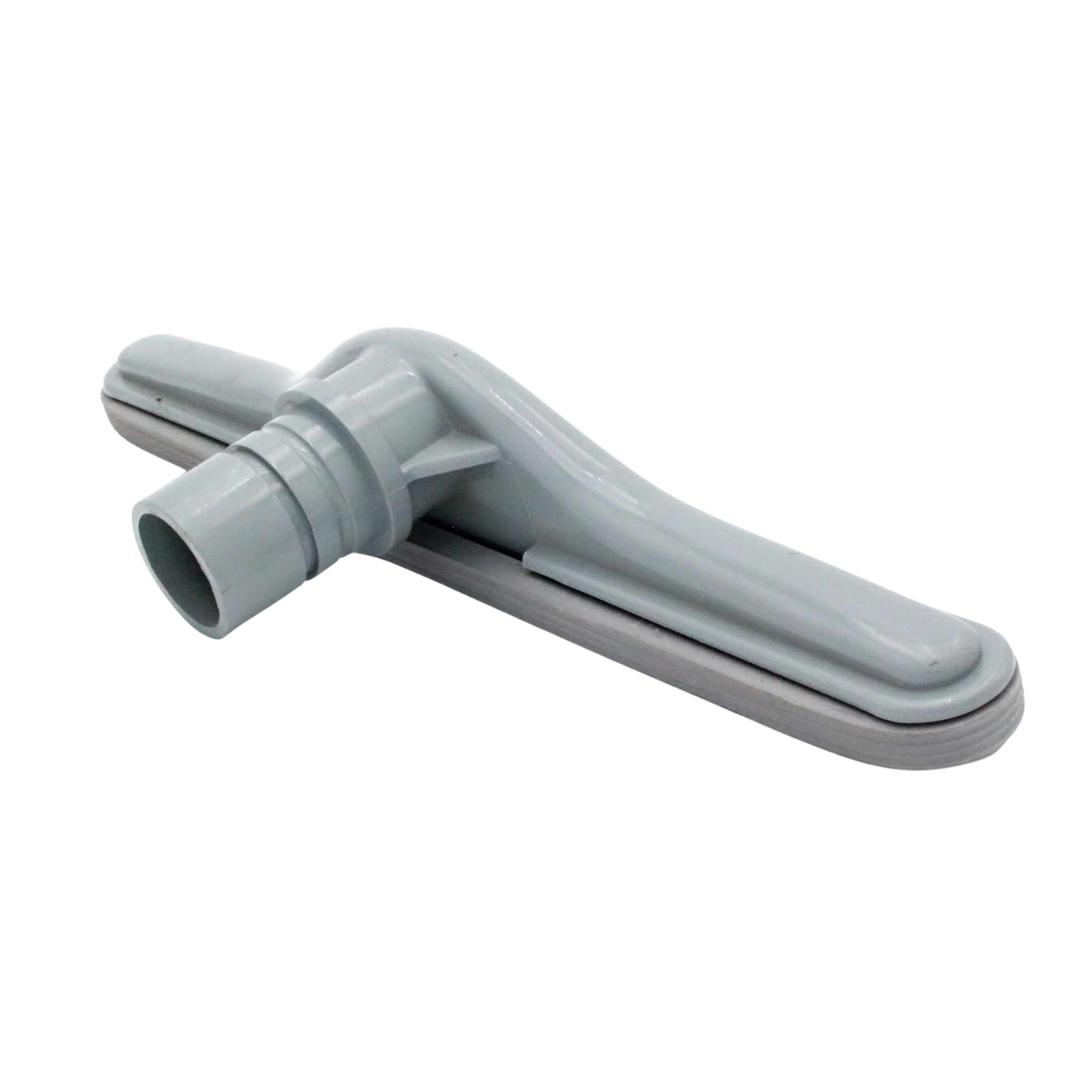 Back left angle of scallop head tool with visible wand connector opening