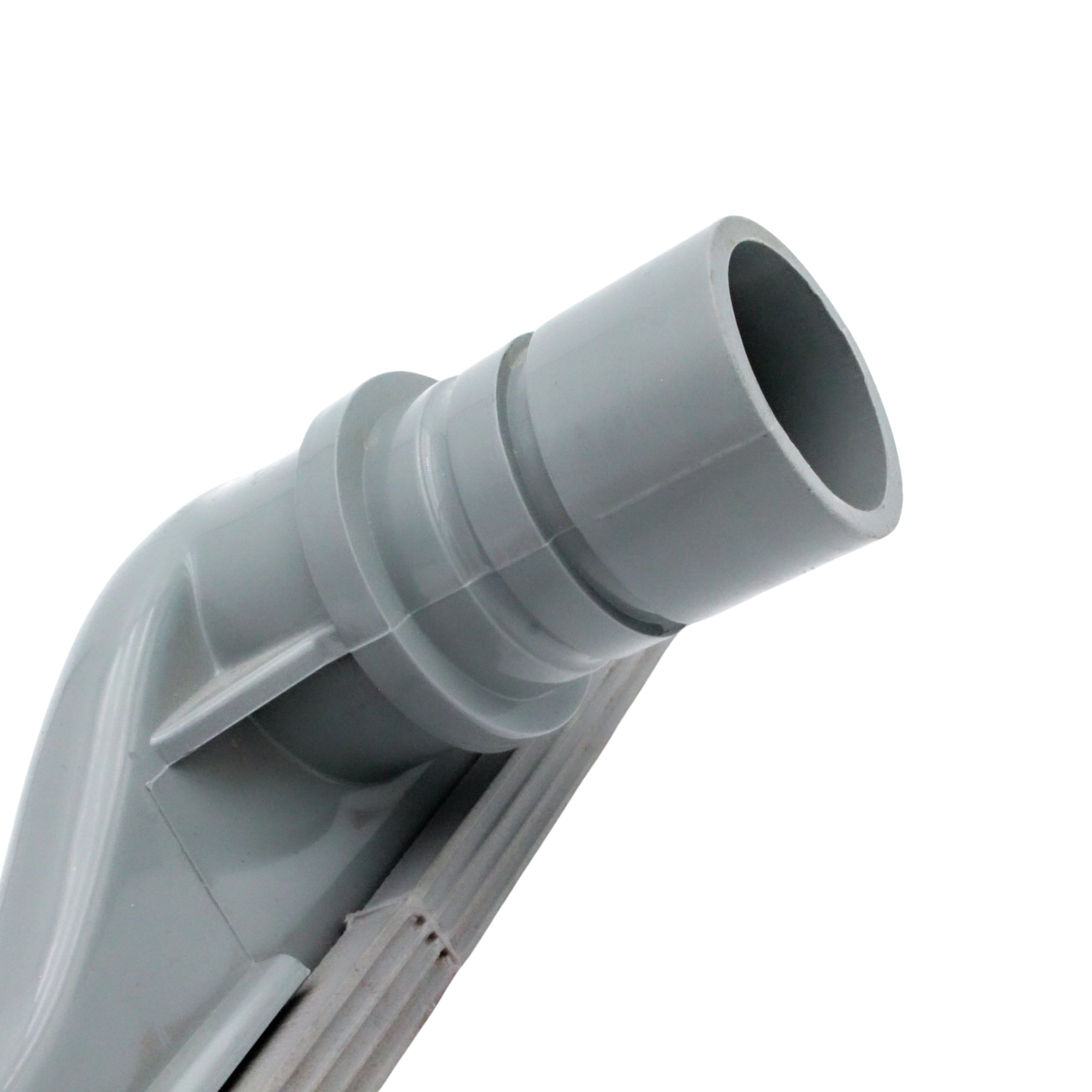 Side view of connector detailing compression-fit attachment