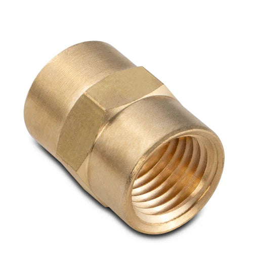 Brass Hex Coupler – Female NPT Fitting (1/4" & 1/2")
