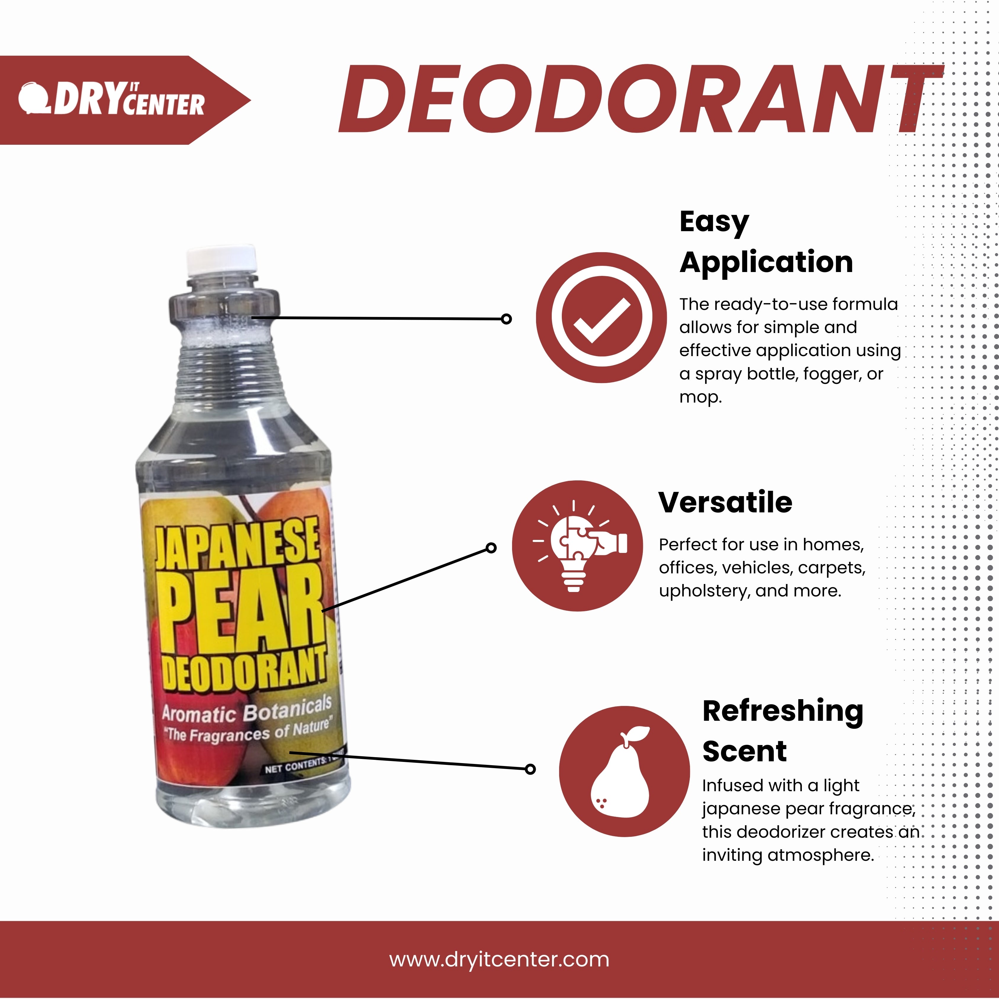 Harvard Japanese Pear Deodorant – Long-Lasting Odor Neutralizer (1 Quart)