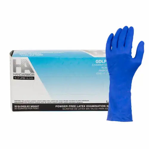 Hand Armor Latex 14Mil Powder-Free Gloves Blue