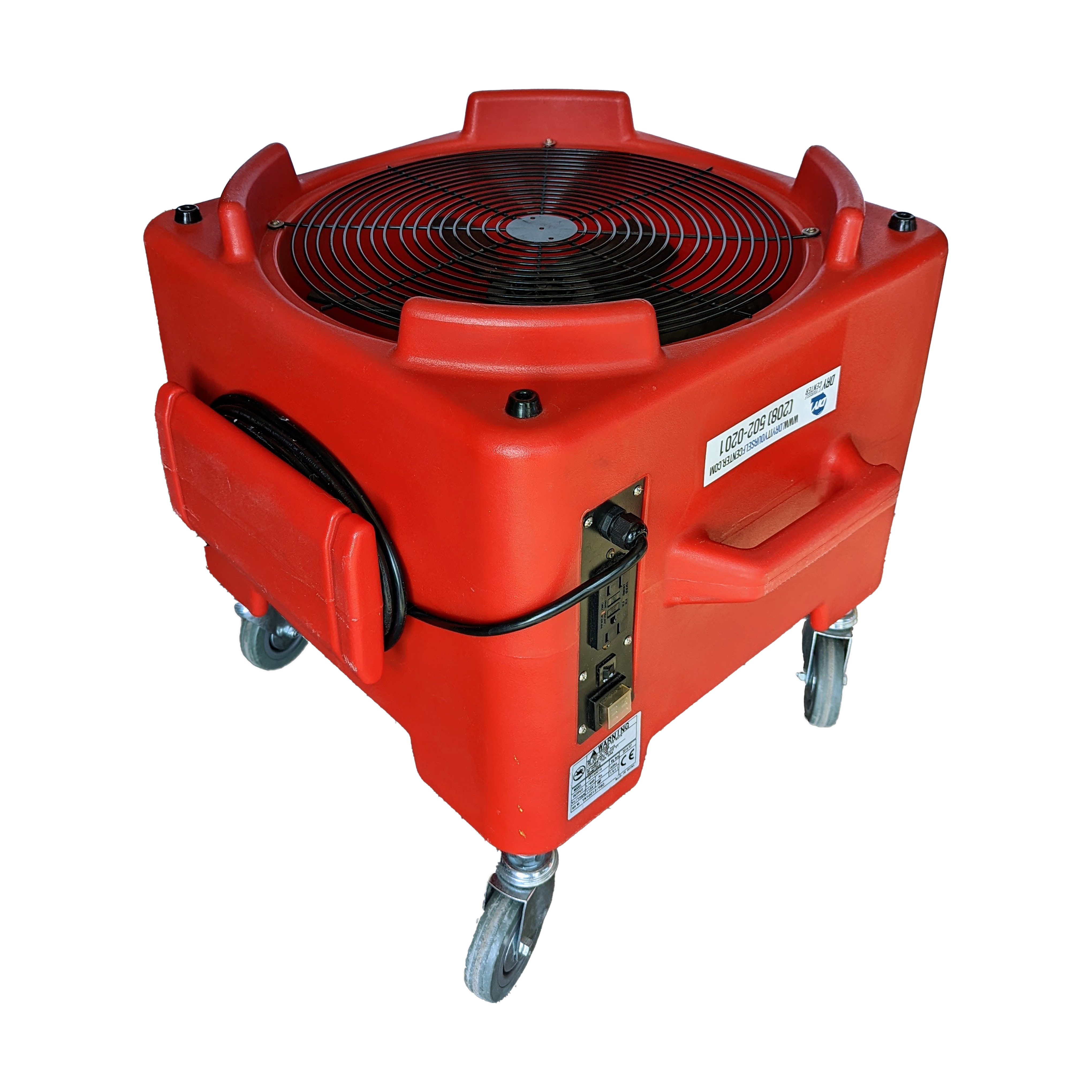 Used Pro-Dri Aether air mover with visible GFCI outlet and power cord