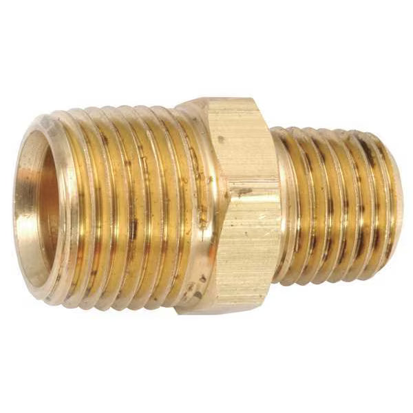 Brass Hex Nipple – 1/4" x 1/8" MNPT Pipe Fitting, Low Lead