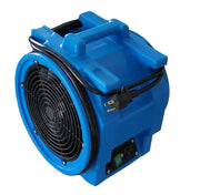 Side view of ASD Axial Mini Air Mover showing power switch and GFCI outlet