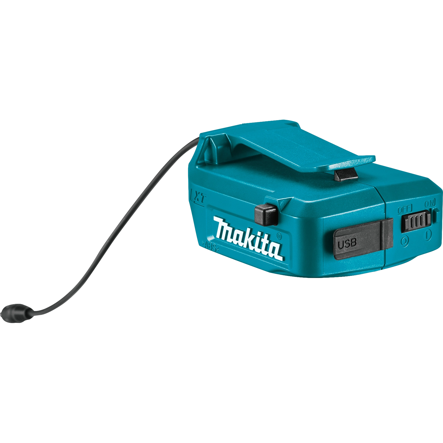 back view of makita 18v lxt power source with battery connection slot visible