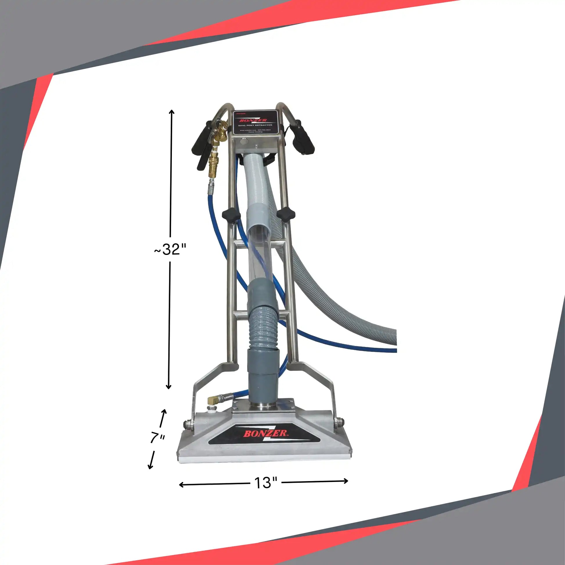 Bonzer extractor placed next to measuring tool for size reference