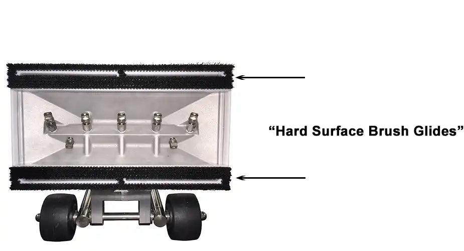 Bottom view of Bonzer extractor showing rotary jet layout and vacuum glide positions