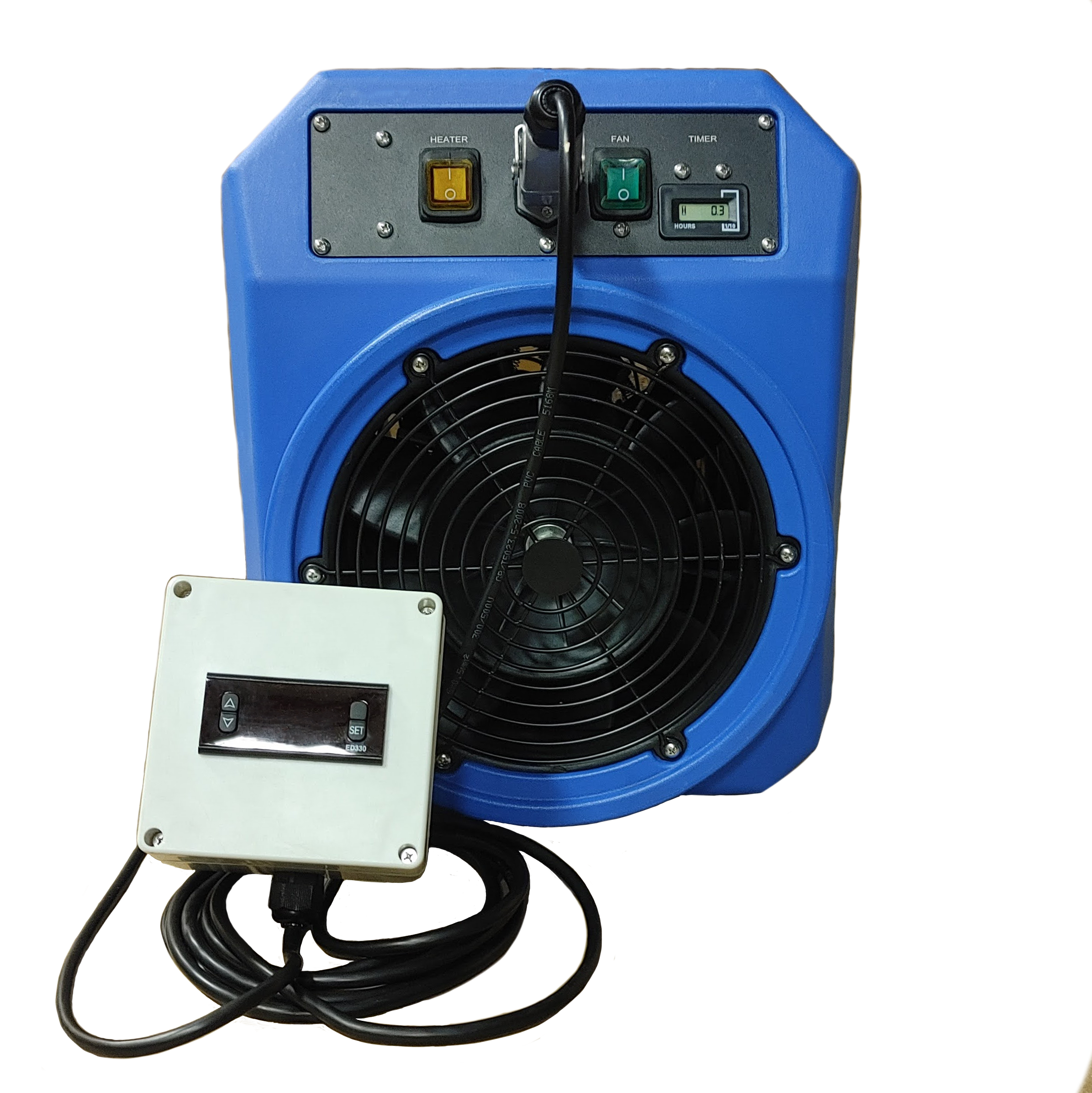 C4-R heater connected to wall drying system via air mover