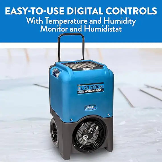 Dri-Eaz LGR 7000 XLi Dehumidifier with easy-to-use digital controls for temperature, humidity, and humidistat settings