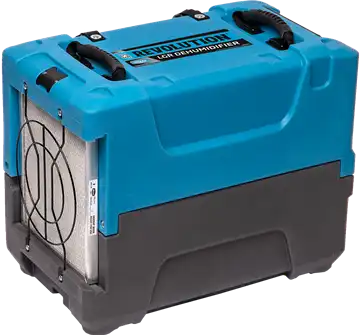 Side view of Dri-Eaz Revolution LGR Dehumidifier showing compact and portable size