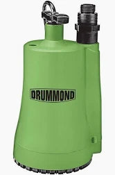 Drummond 1/3 HP submersible utility pump with discharge hose