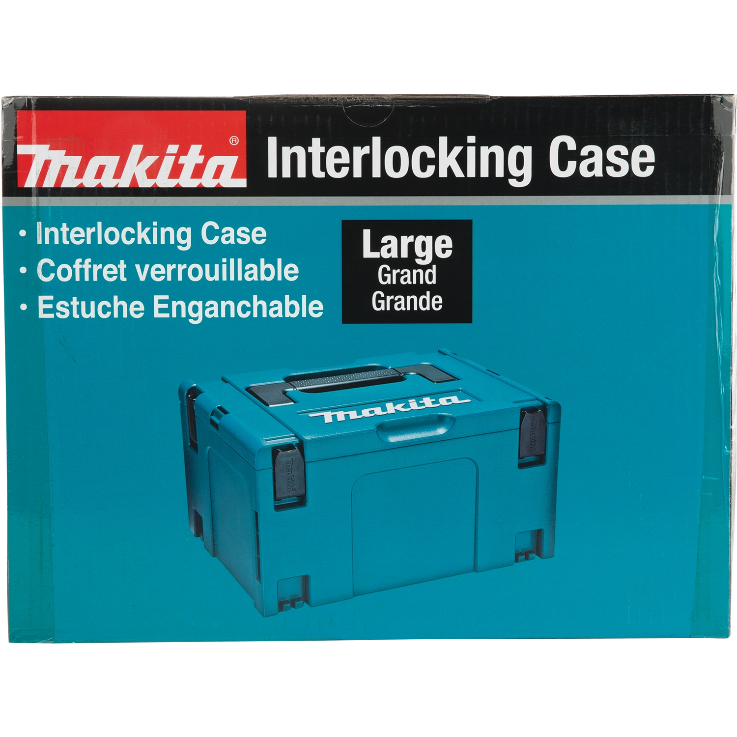 end of makita large interlocking case showing profile and feet