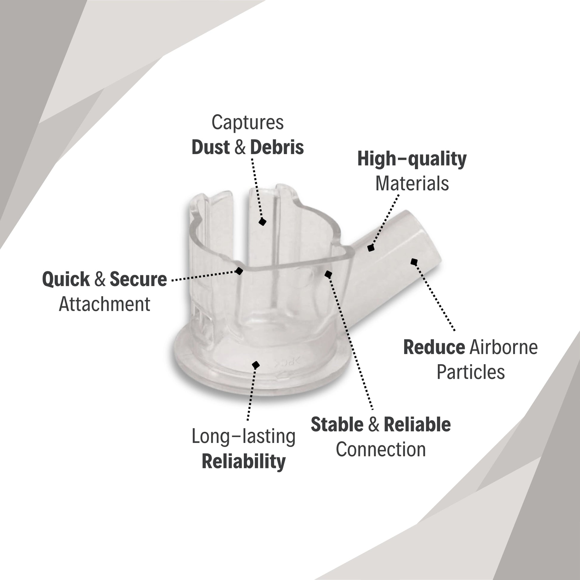 features of makita dust xtracting base including dust port, mounting system, and durable housing