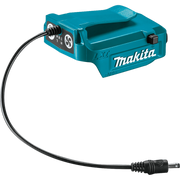front view of makita 18v lxt power source showing compact design and usb connection