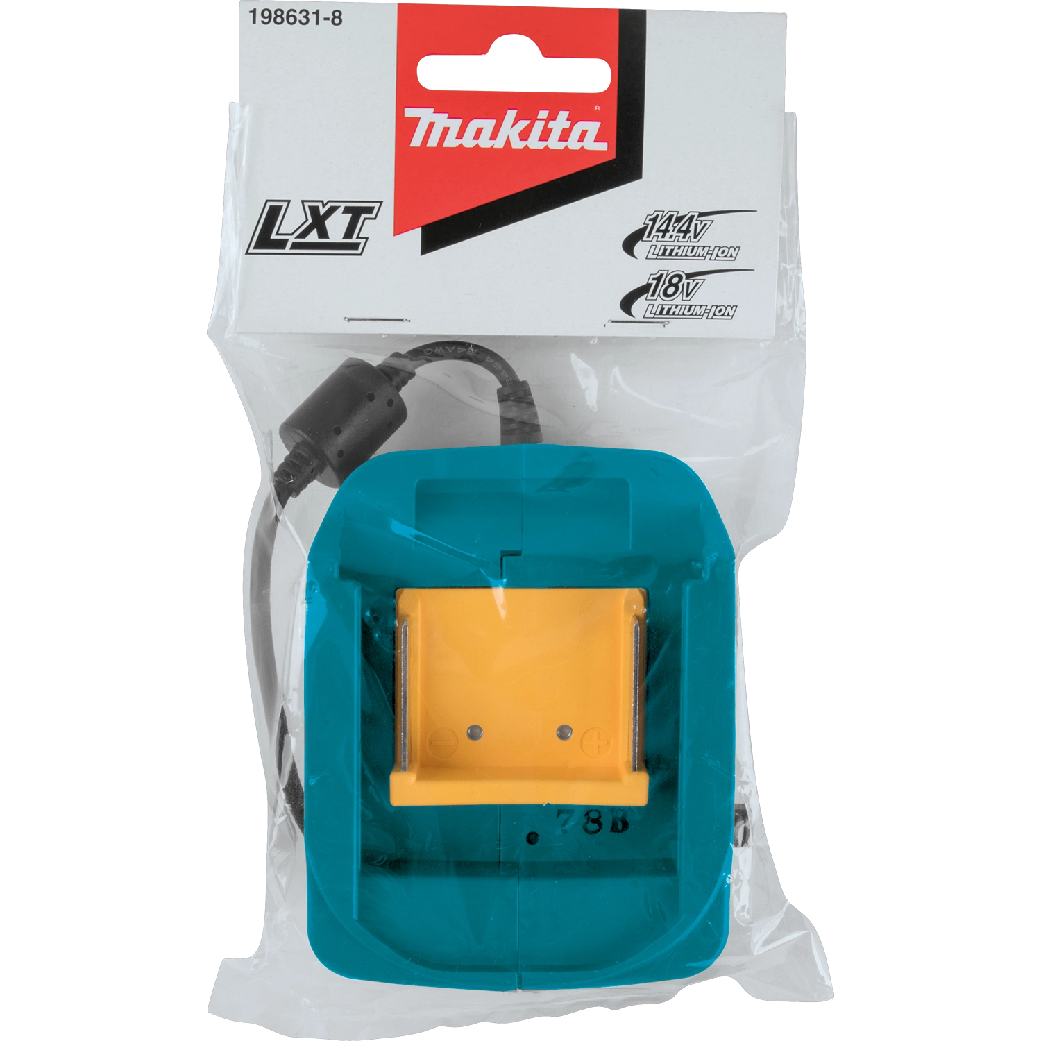 front of makita 18v lxt power source retail packaging showing product image and branding