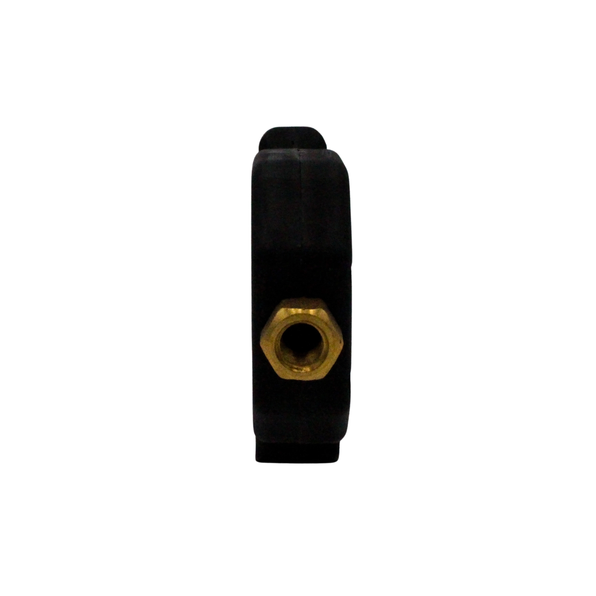 back view of general pump spray gun displaying inlet and mounting threads