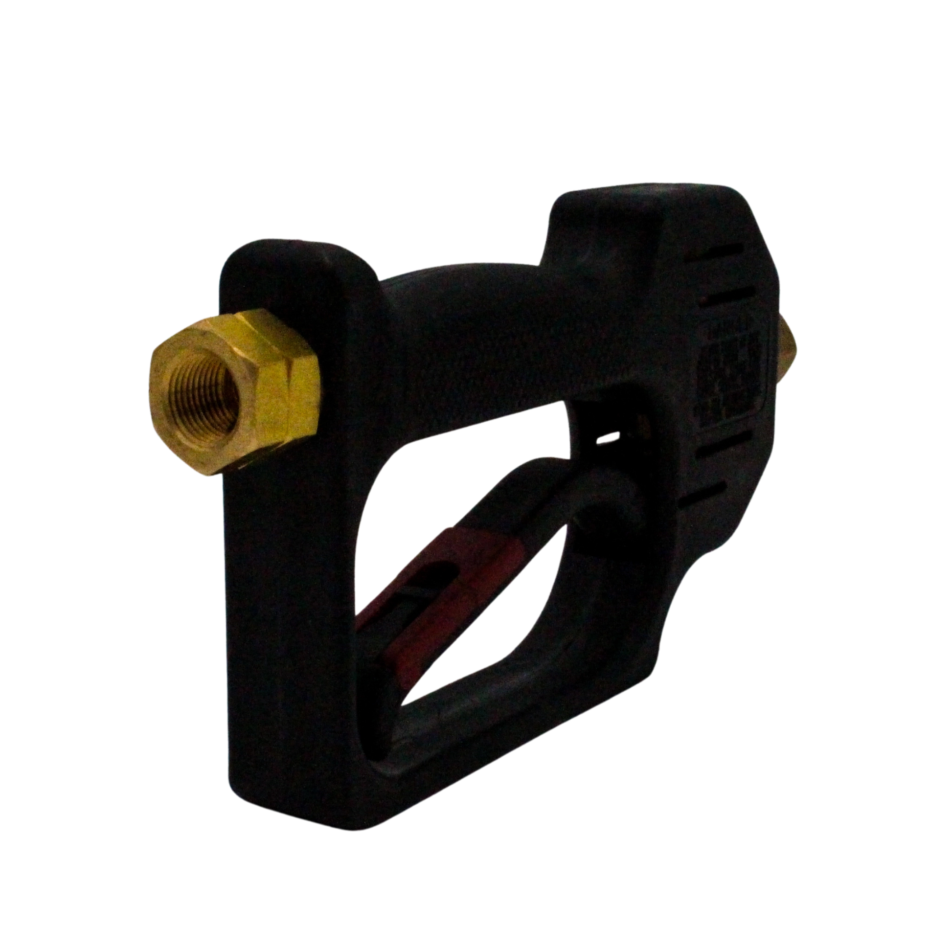 left angle view of general pump rear inlet spray gun displaying trigger and grip design