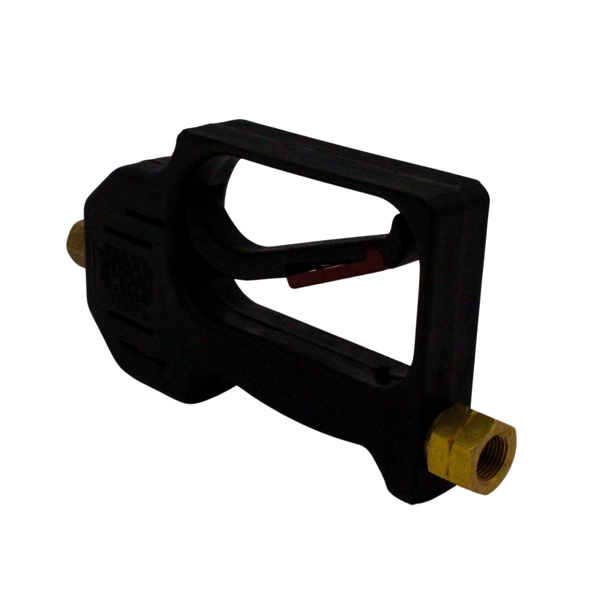 left side angle showing ergonomic handle and safety mechanism