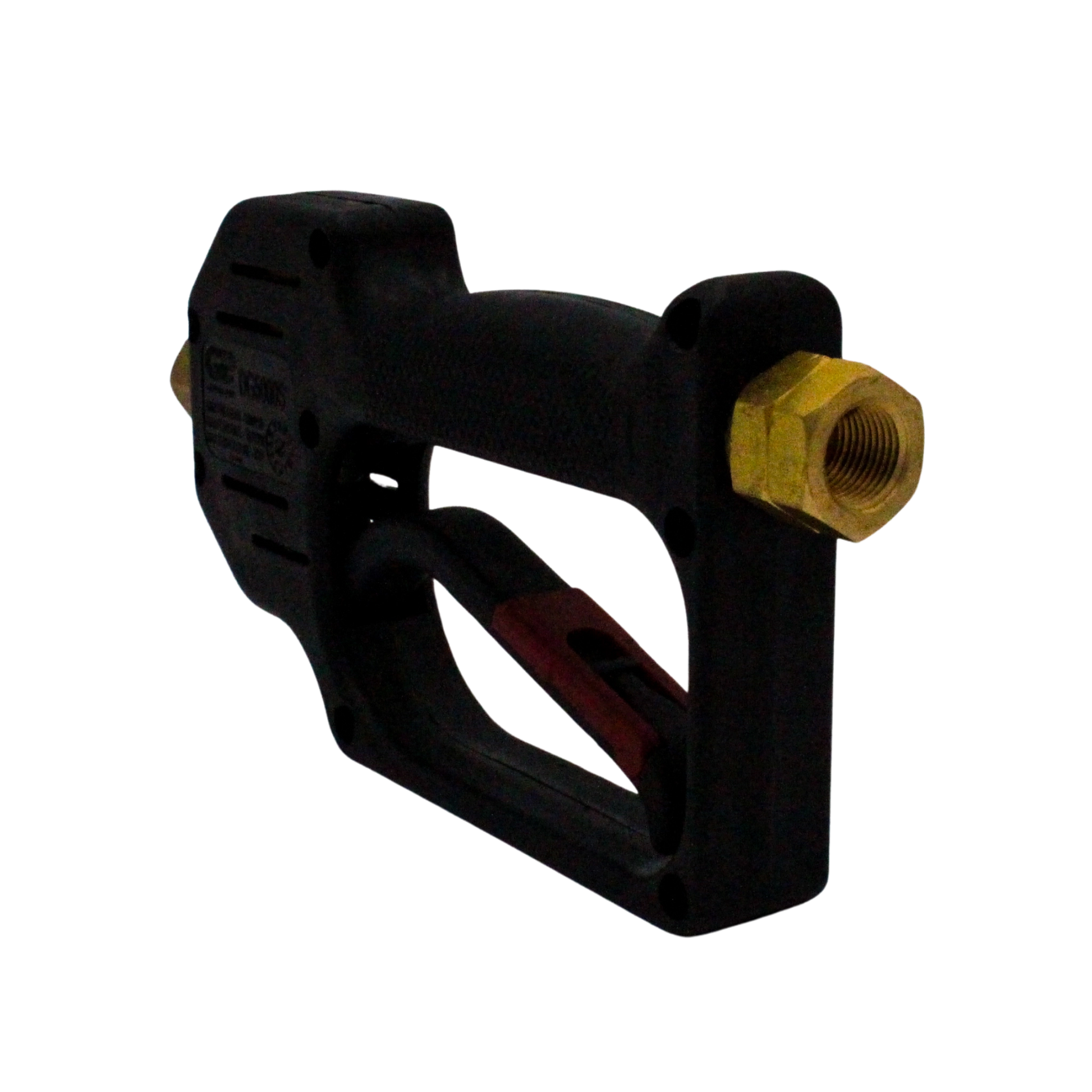 right angle view of general pump rear inlet spray gun showing inlet position and build