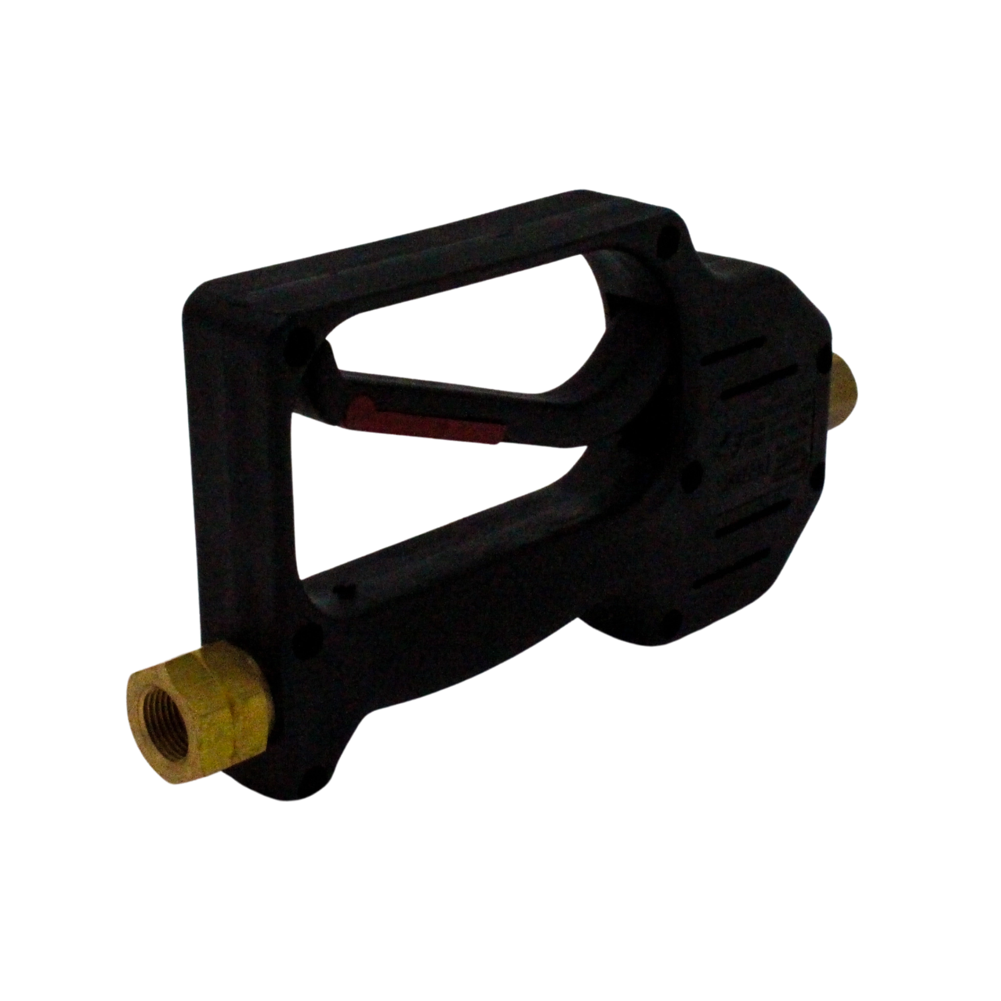 front upside down view showing base, trigger, and inlet orientation