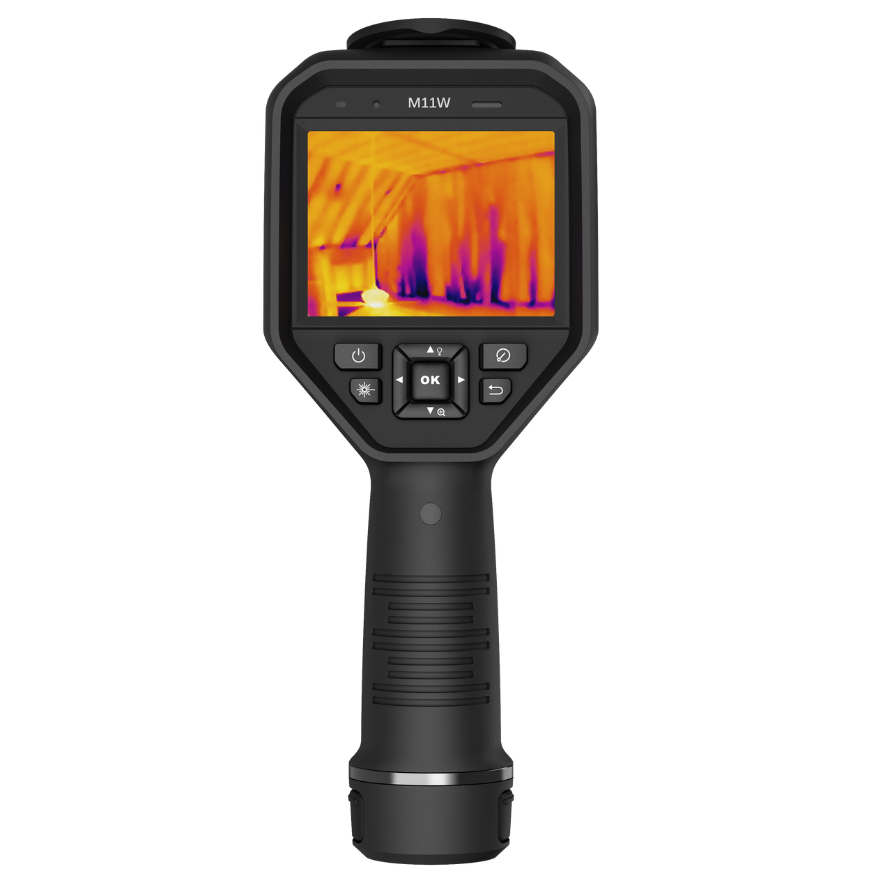 front view of hikmicro m11w thermal imaging camera with lcd display and control buttons