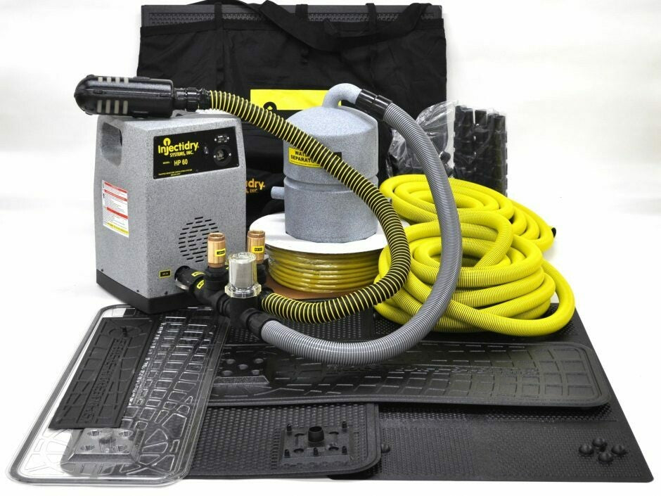 Injectidry HP60 floor drying system with panels, tubing, and connectors