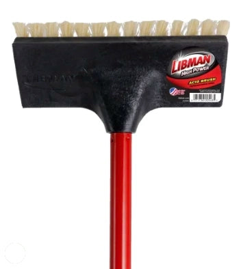Close-up of Libman brush head with dense stiff bristles