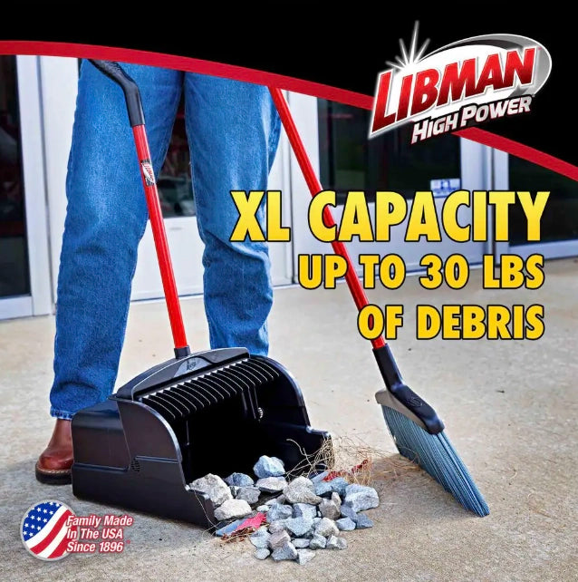 Extra-large debris capacity on Libman dust pan