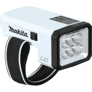 Angled view of Makita 18V LED Flashlight showcasing compact design