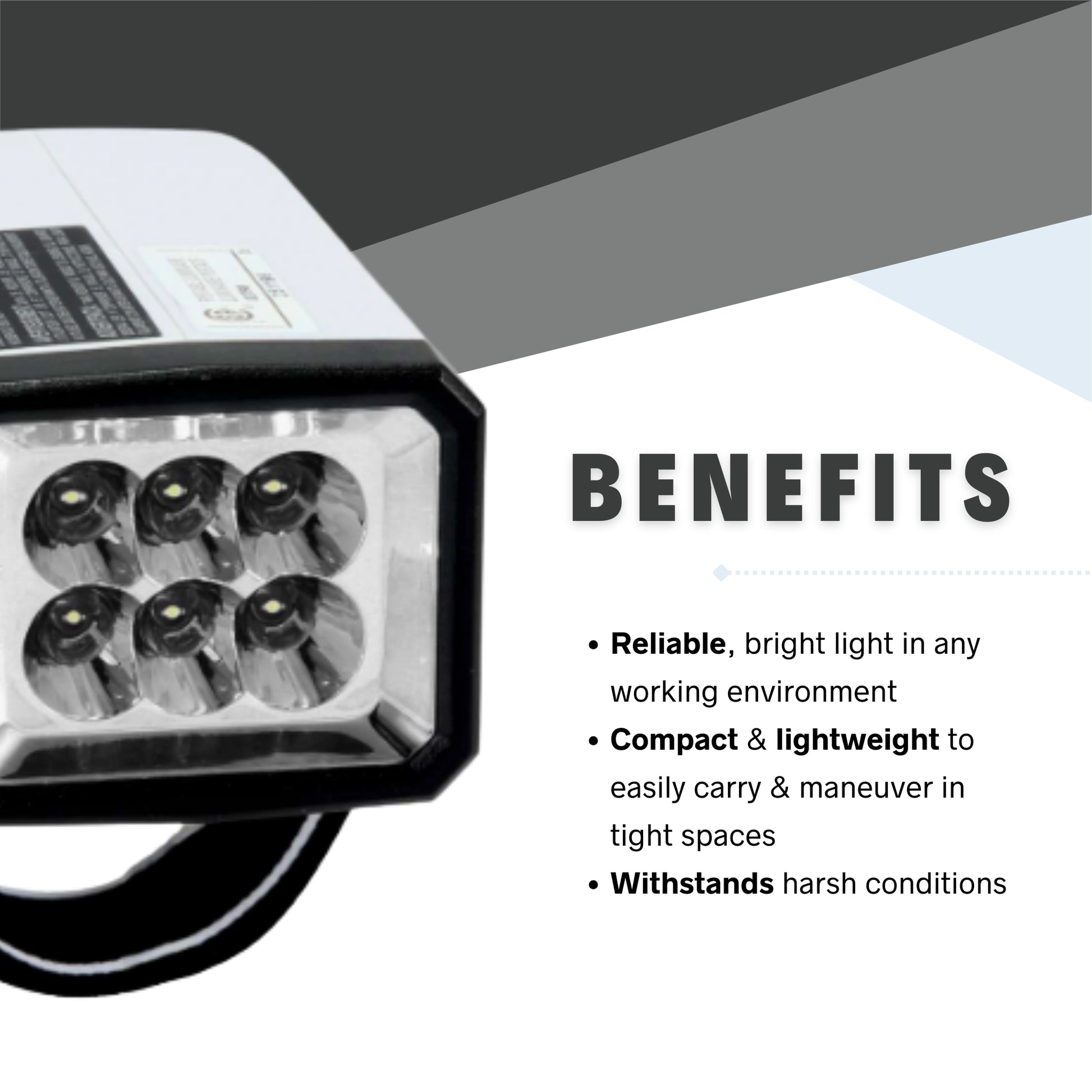 Makita 18V LED Flashlight highlighting benefits like brightness and portability