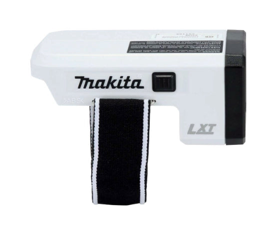 Right side view of Makita 18V LED Flashlight with Makita battery attached