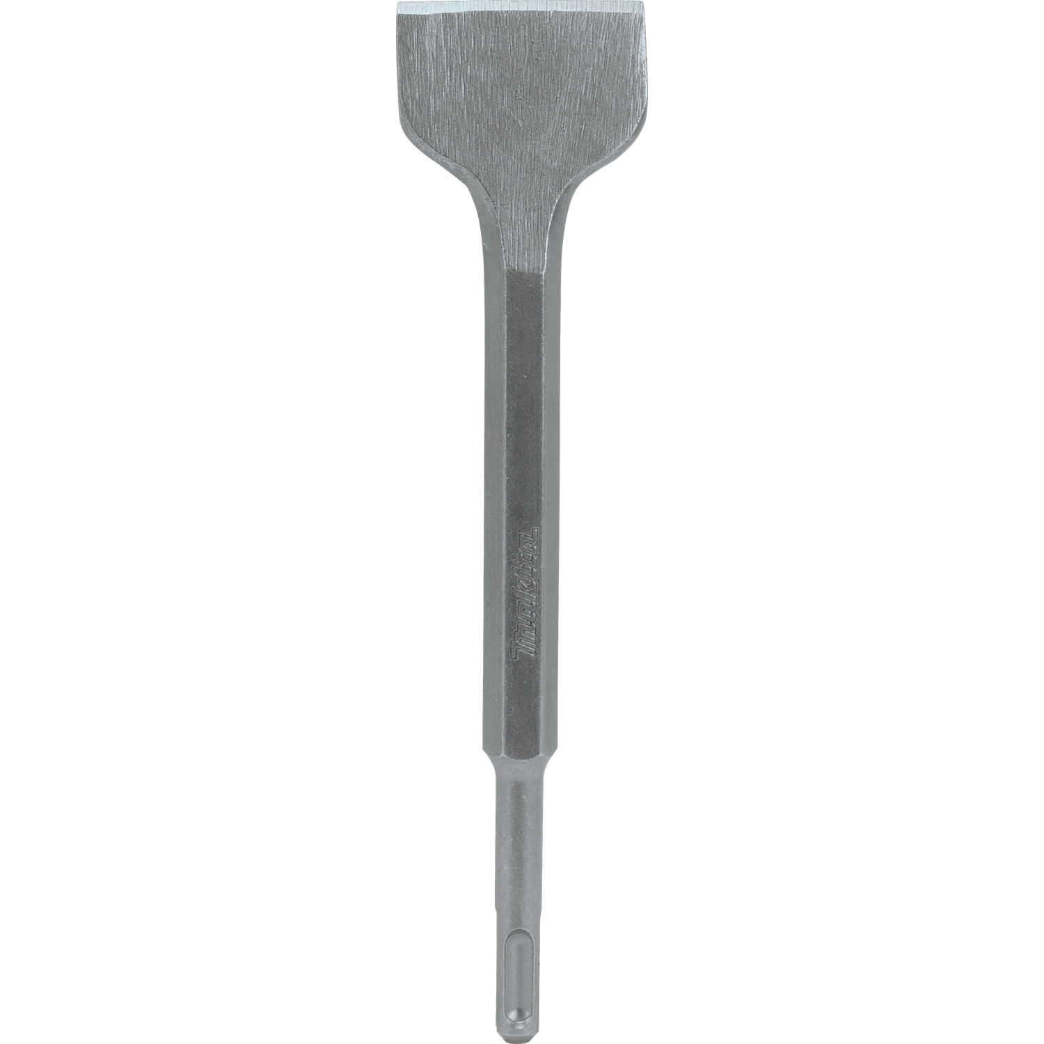 Front view of Makita 2" x 8.5" scaling chisel SDS+ displaying full product shape