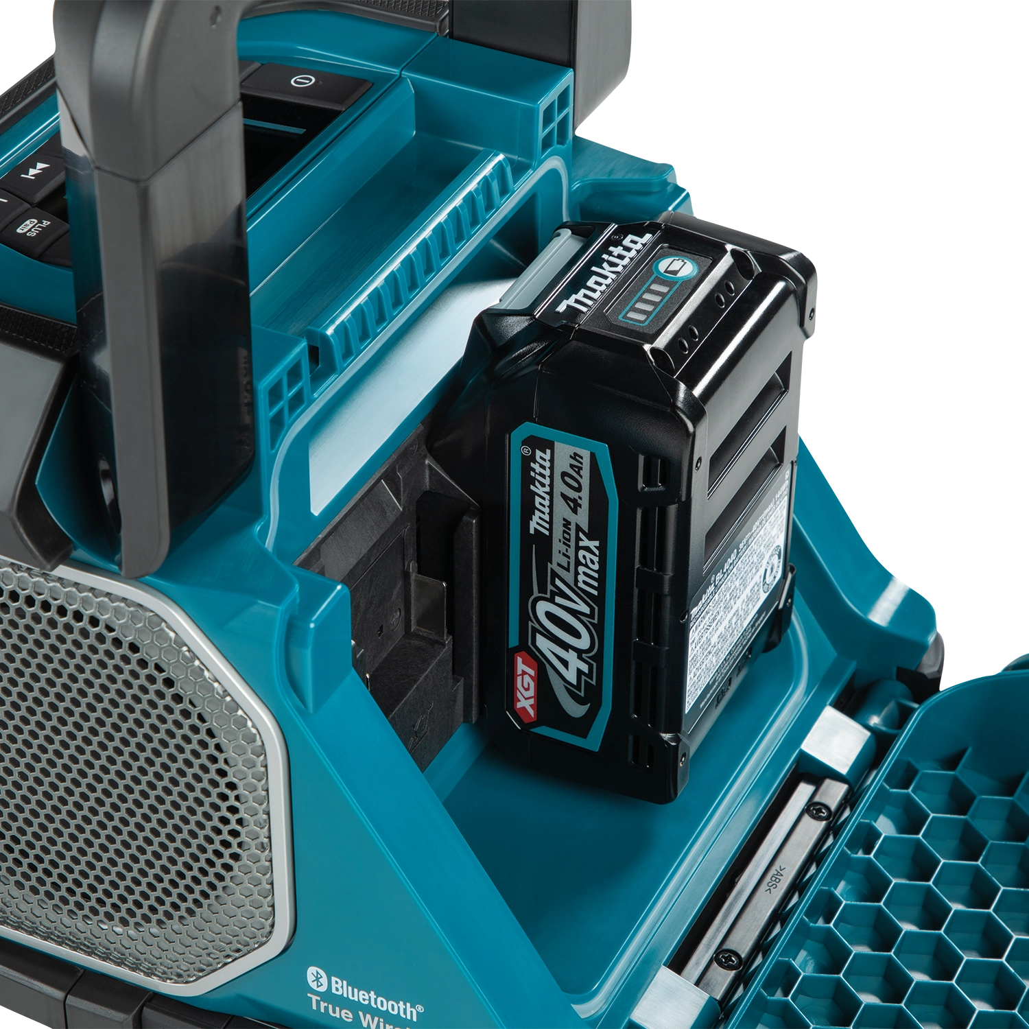 Makita GRM05 shown with LXT and XGT batteries installed