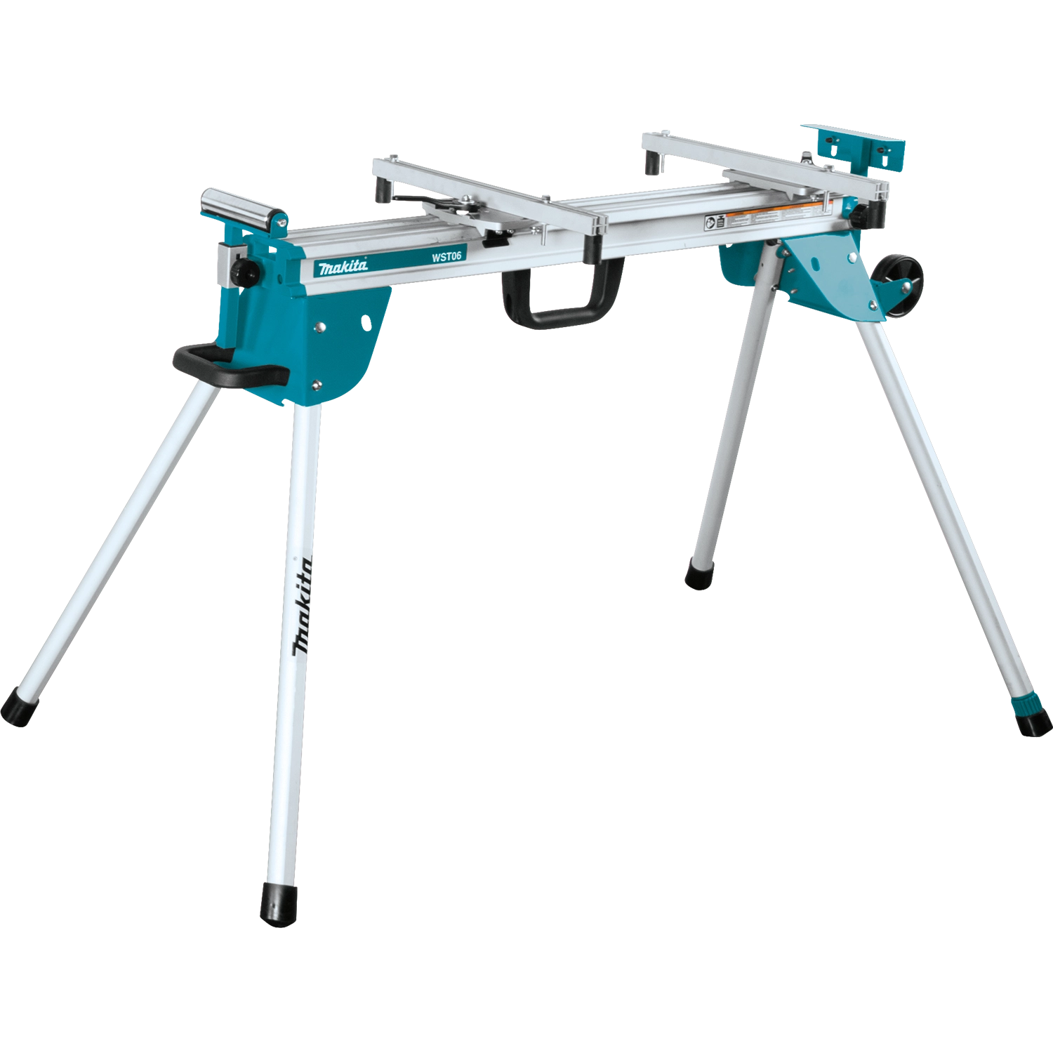 Front view of Makita folding miter saw stand with brackets