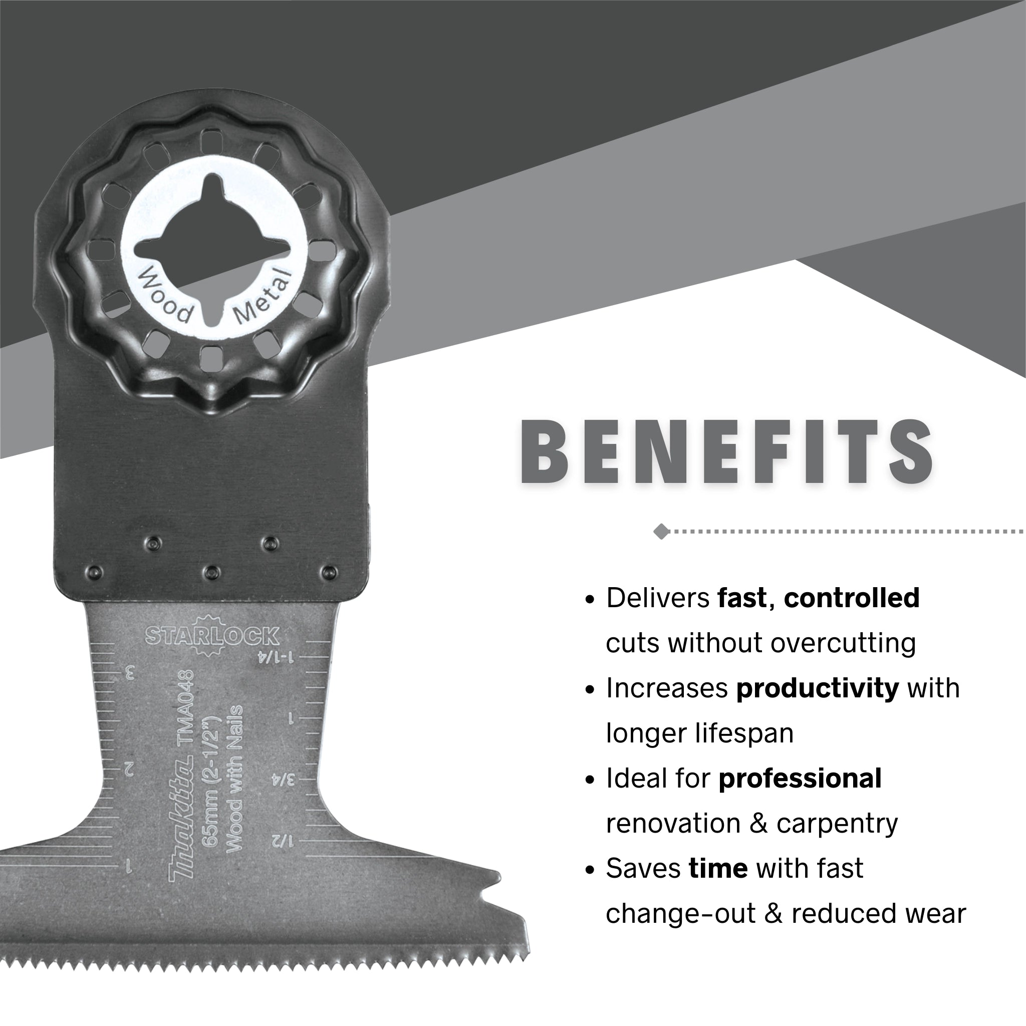 Benefits of the Makita curved plunge blade for clean plunge cutting