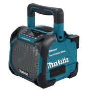 Left angle view of Makita XRM11 with handle in upright position