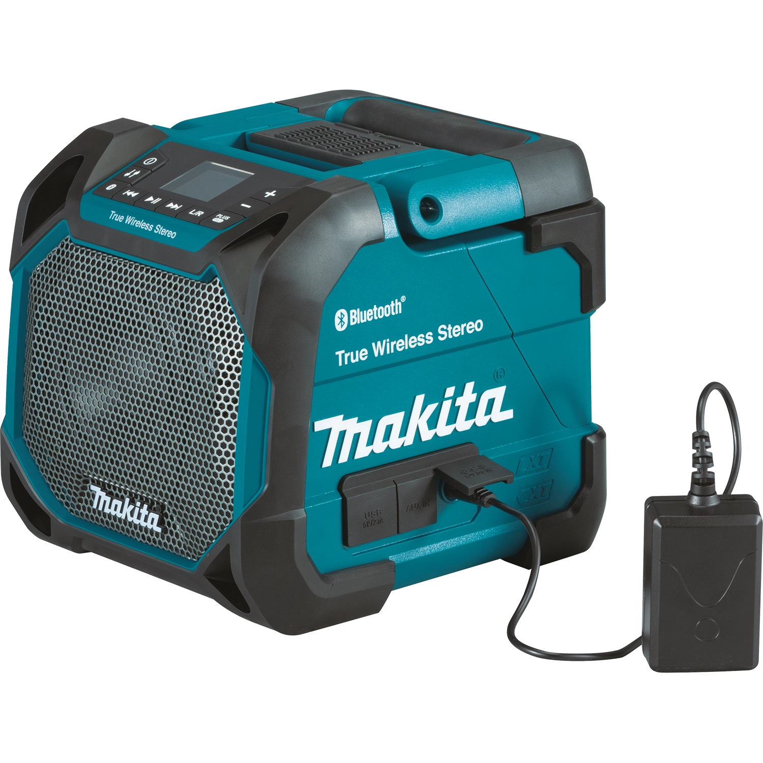 Power cord connection detail for Makita XRM11 jobsite speaker