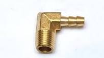 Brass 1/4" Hose Barb 1/4" MPT 90° Elbow