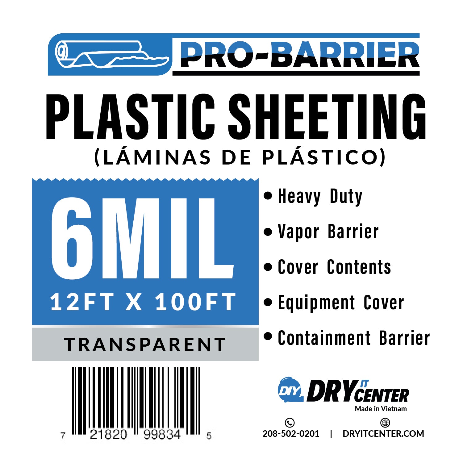 Pro-Barrier Plastic Sheeting – Heavy-Duty Poly Moisture Barrier