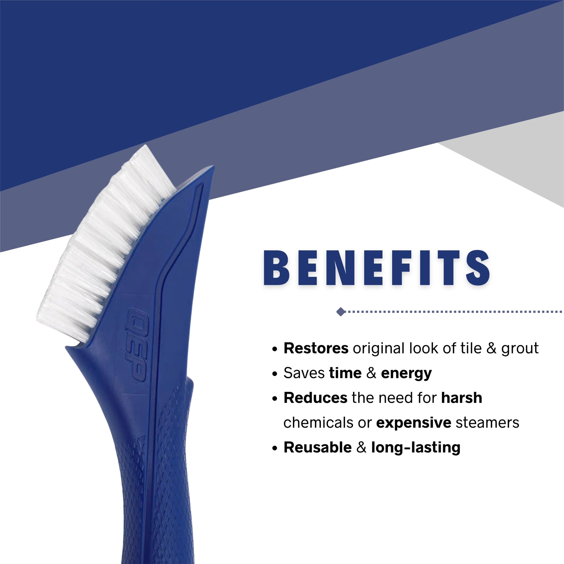 Overview of benefits offered by the QEP Grout Cleaning Brush for tile maintenance