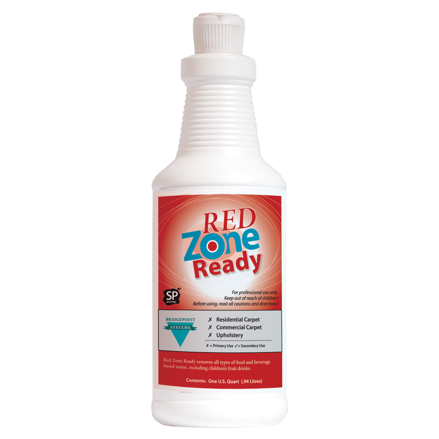 Bridgepoint Red Zone Ready – Red Stain Remover for Synthetic Carpet, 1 Quart RTU