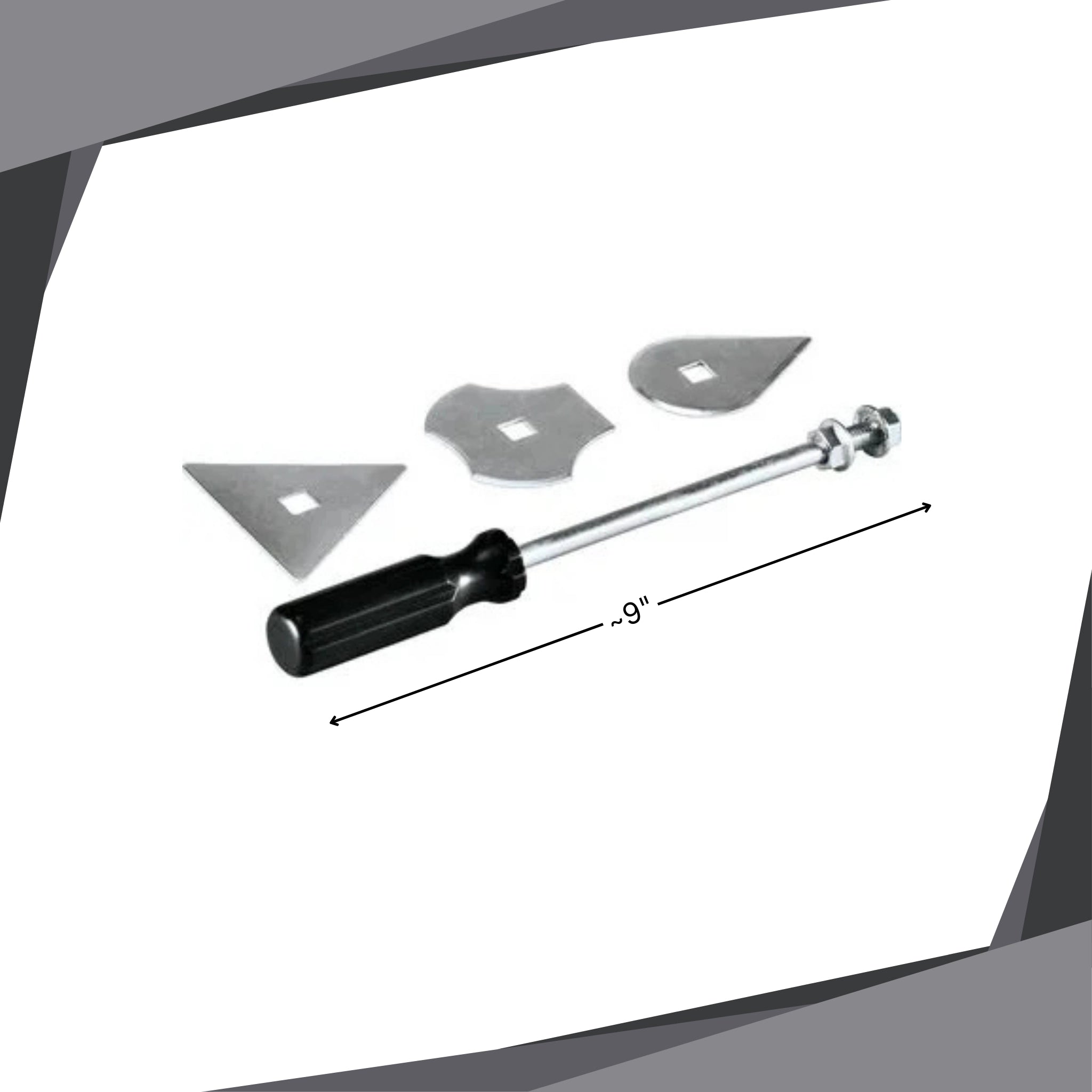 makita scraper tool next to ruler showing blade size and scale
