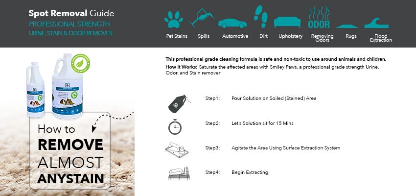 SOS extraction tool next to spot removal guide for targeted carpet cleaning reference