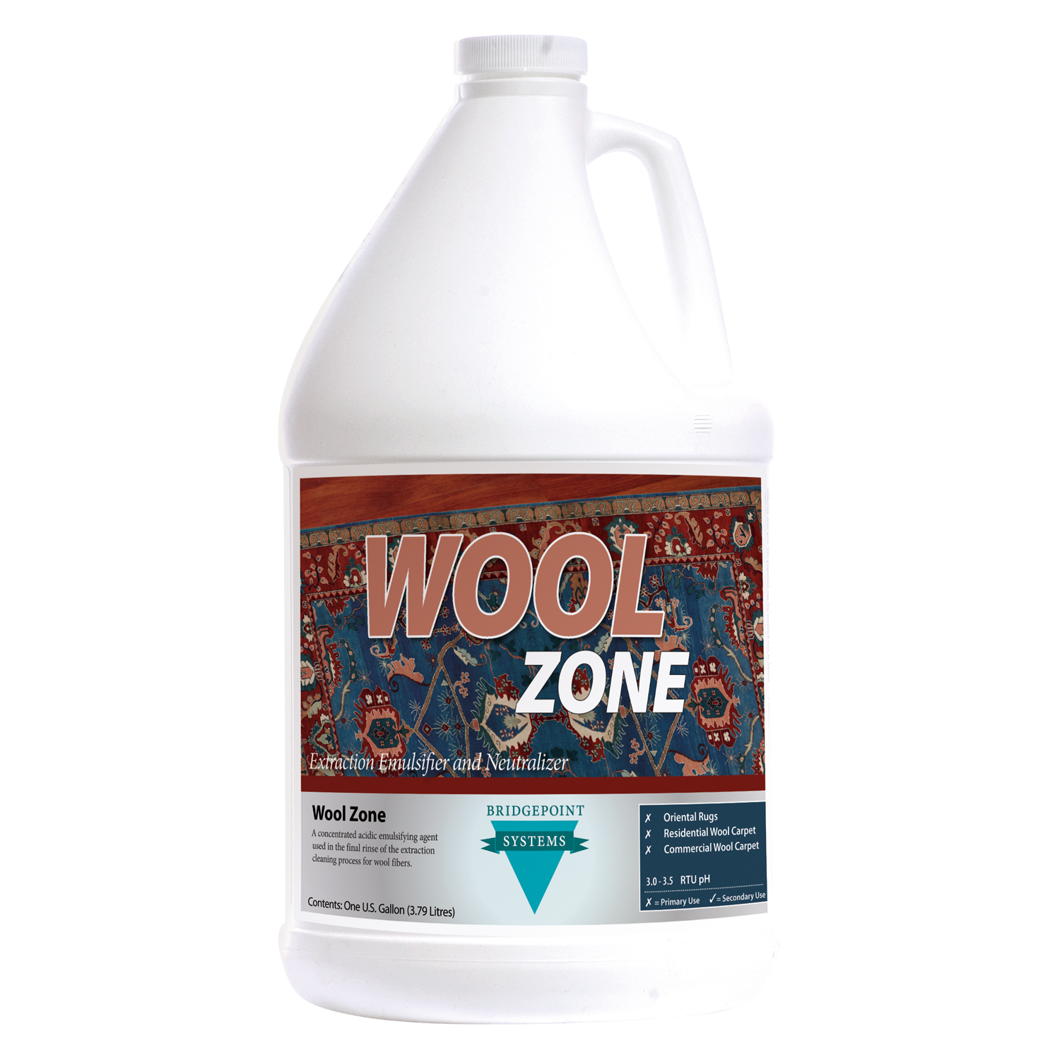 Bridgepoint Wool Zone – Acidic Rinse for Wool Carpet & Upholstery (1 Gallon