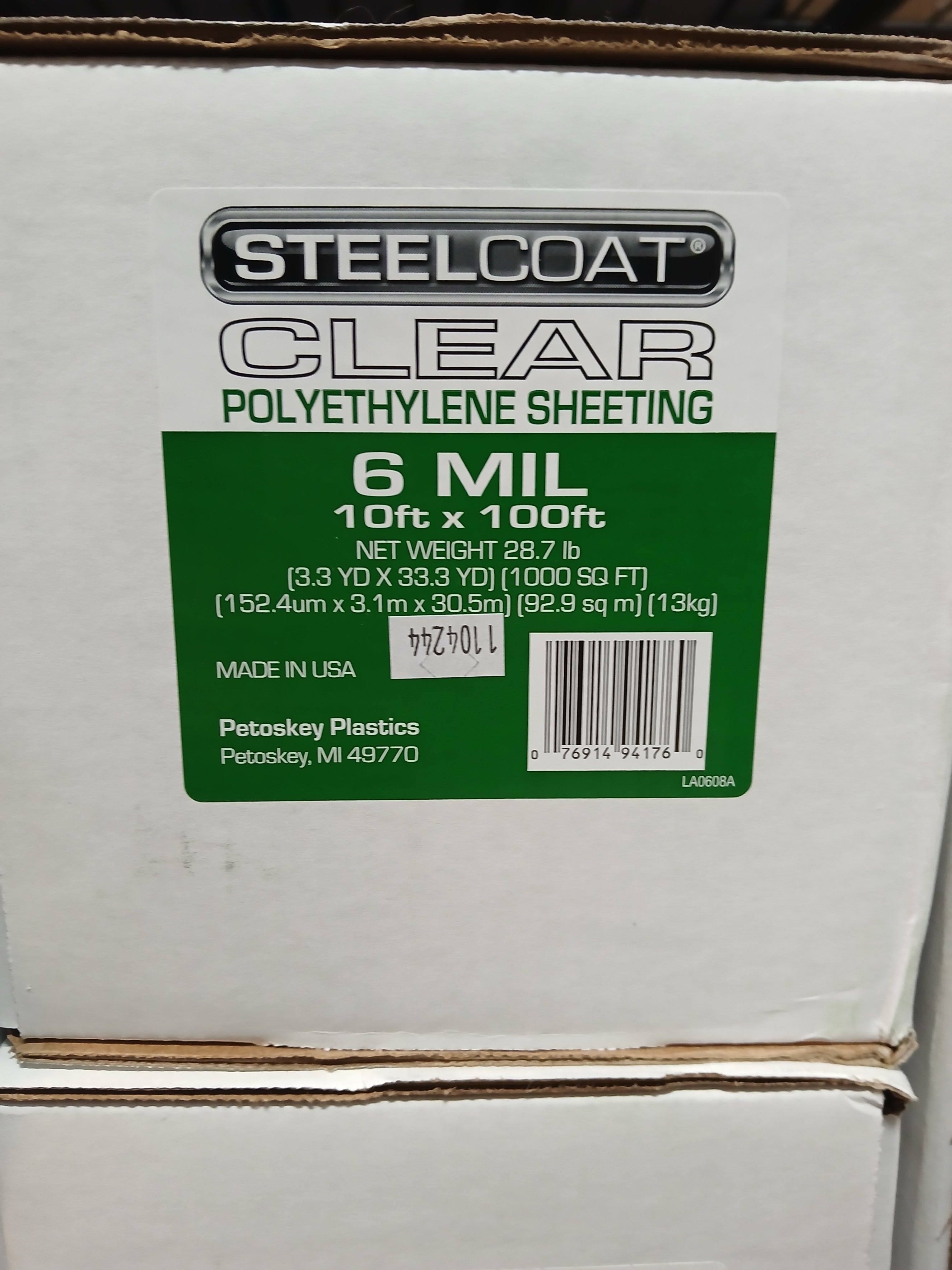 SteelCoat 6 MIL Clear Poly Sheeting 10' x 100' – Tough Vapor Barrier & Surface Cover