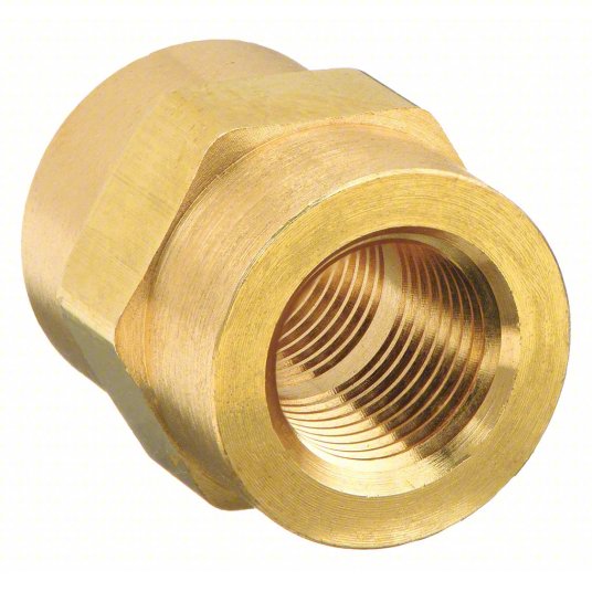 1/8" Brass Hex Coupling – FNPT x FNPT, 4,000 PSI Rated