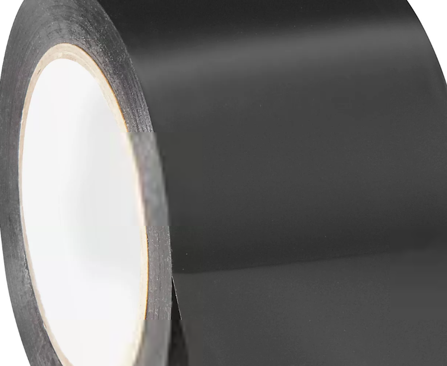 Bron 3" Single-Coated Poly Tape Black (72MM X 55M)