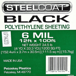 SteelCoat Poly Sheeting 4MIL & 6MIL Clear & Black
